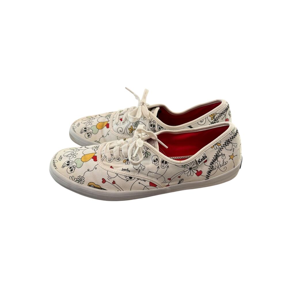 Keds Day of the Dead Champion Sugar Skull Floral Sneakers Women’s 9 - Picture 2 of 5